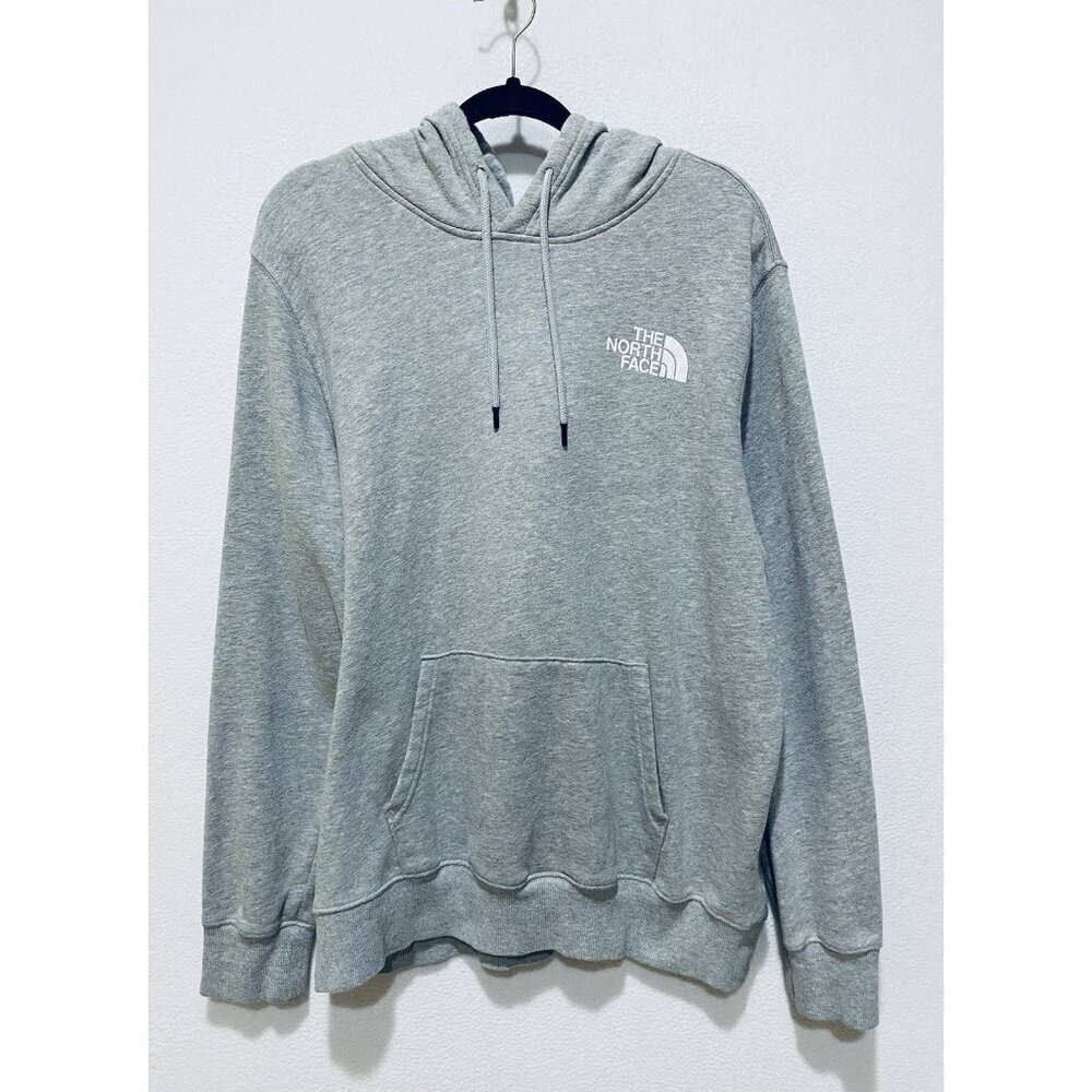 The North Face Hoodie Mens Large Gray Never Stop Exploring Graphic Fleece Hiking